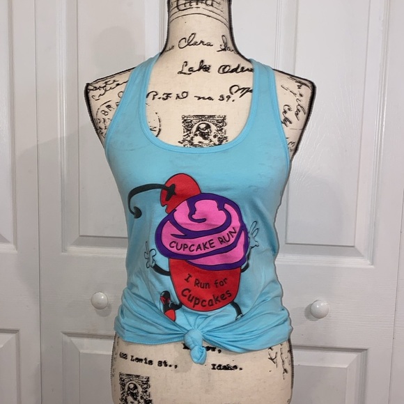 Playful Cupcake Graphic Racerback Tank Top - Picture 6 of 7